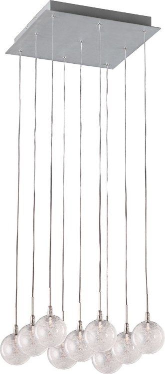 Foto para 20W Starburst 9-Light Pendant SNPC Threaded Glass 12V G4 Xenon (OA HT 18"-125")