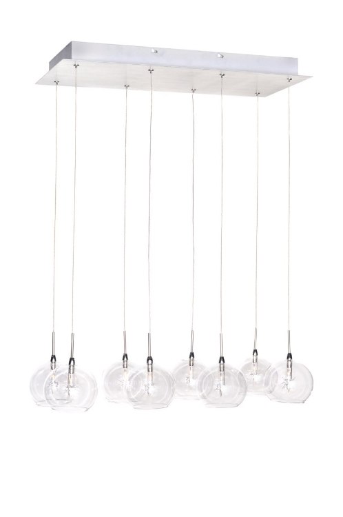 Foto para 20W Starburst 8-Light Pendant SNPC Clear Glass 12V G4 Xenon (OA HT 18"-125")