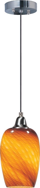 Foto para 100W Hue 1-Light Pendant SN Amber Ripple Glass MB Incandescent (OA HT 18"-120")