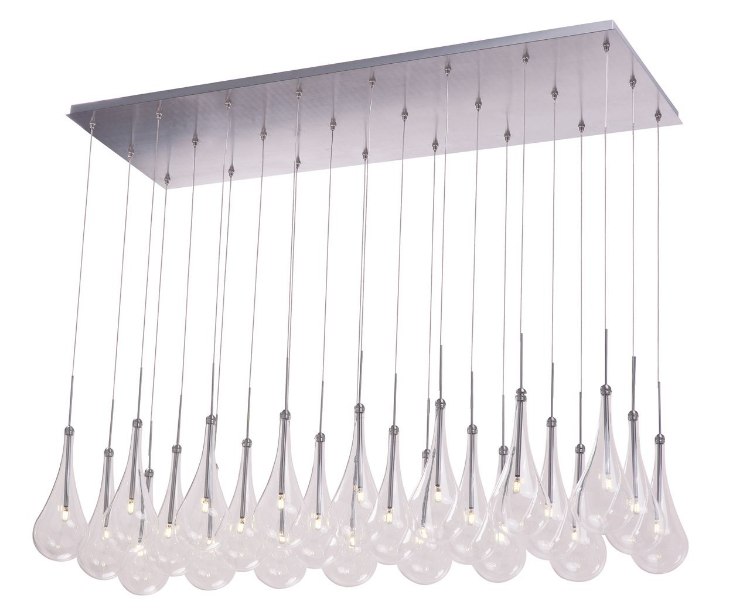 Foto para 1.5W Larmes 24-Light LED Pendant PC Clear G4 LED (OA HT 16.5"-124") (CAN 18")