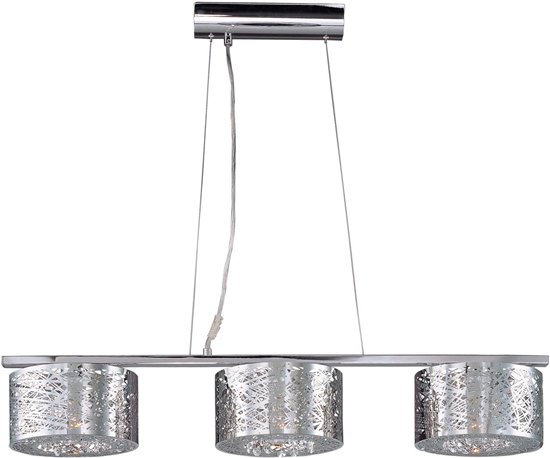 Picture of 75W Inca 3-Light Pendant PC Clear/White Metal G9 Xenon 37"x8.75"x6" (OA HT 18"-120")