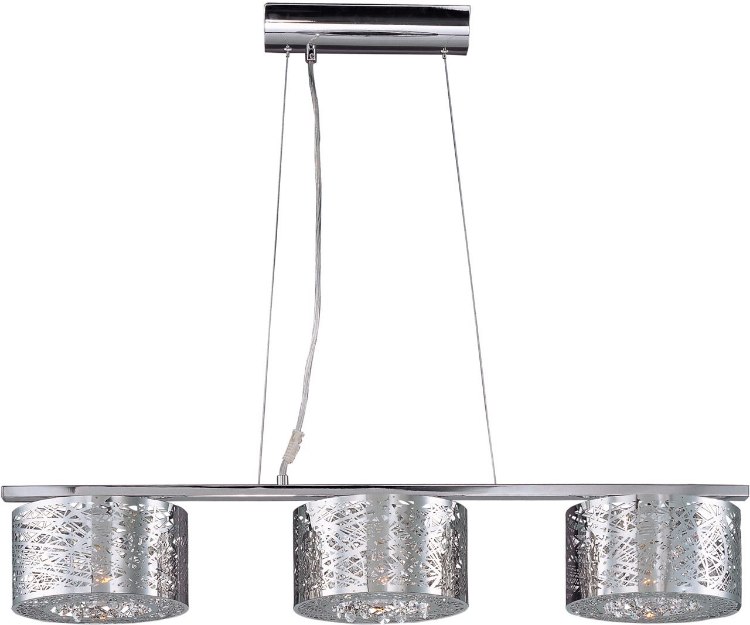 Foto para 75W Inca 3-Light Pendant PC Clear/White Metal G9 Xenon 37"x8.75"x6" (OA HT 18"-120")