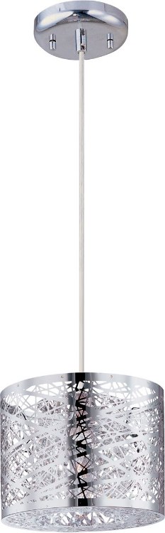 Foto para 50W Inca 1-Light Pendant PC Clear/White Metal G9 Xenon (OA HT 18"-130")