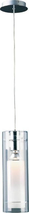 Foto para 50W Frost 1-Light Pendant PC Clear/White Glass MB PAR20 Halogen (OA HT 36"-136") 4-Min