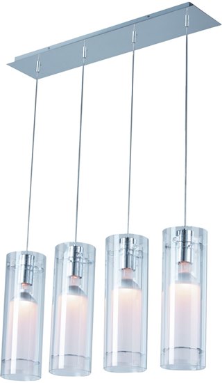 Picture of 50W Frost 4-Light Pendant PC Clear/White Glass MB PAR20 Halogen (OA HT 36"-136") (CAN 29.5"x5.5"x1.06")