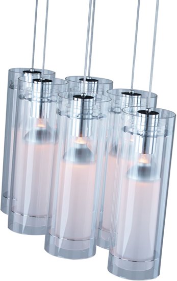 Picture of 50W Frost 6-Light Pendant PC Clear/White Glass MB PAR20 Halogen (OA HT 36"-136")