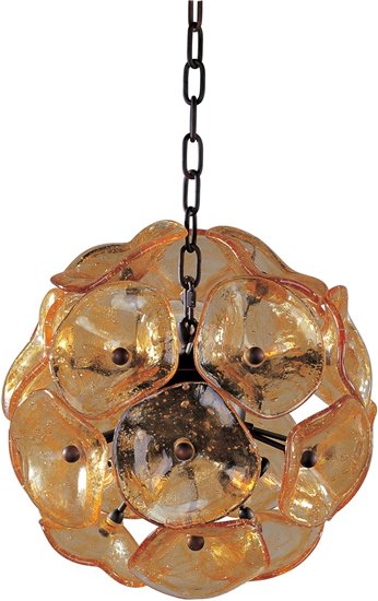 Picture of 40W Cassini 8-Light Pendant BZ Amber Murano Glass G9 Xenon (OA HT 14"-130")36" Chain