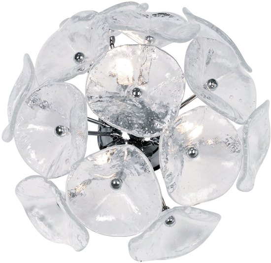 Picture of 40W Cassini 3-Light Flush/Wall Mount PC Clear Murano Glass G9 Xenon 