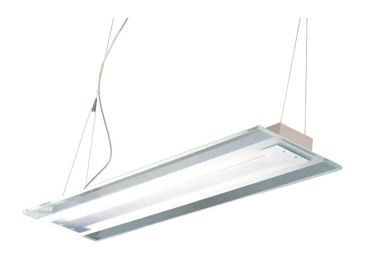 Foto para 21W Contempra 2-Light Pendant AL Clear Glass Mini Bi Pin T5 Fluorescent (OA HT 24"-90") (CAN 4.75"x4.75"x1")