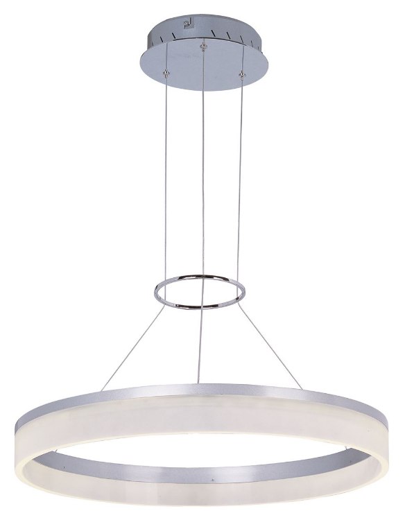 Foto para 24W Saturn LED Pendant MS Matte White (OA HT 35.75"-51.5")