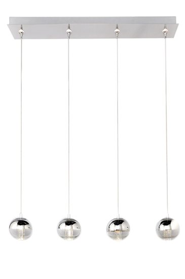 Picture of 3W Zing 4-Light RapidJack Pendant and Canopy PC Mirror Chrome LED 4.5"x34.75" (OA HT 134")