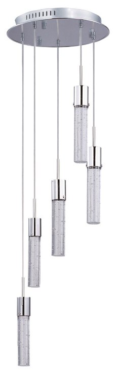 Foto para 7.5W Fizz IV 5-Light LED Pendant PC Bubble Glass (OA HT 134")