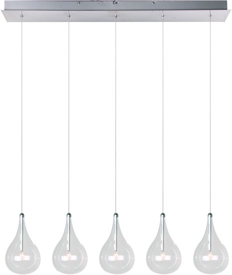 Picture of 20W Larmes 5-Light Pendant PC Clear Glass 12V G4 Xenon (OA HT 18"-66")