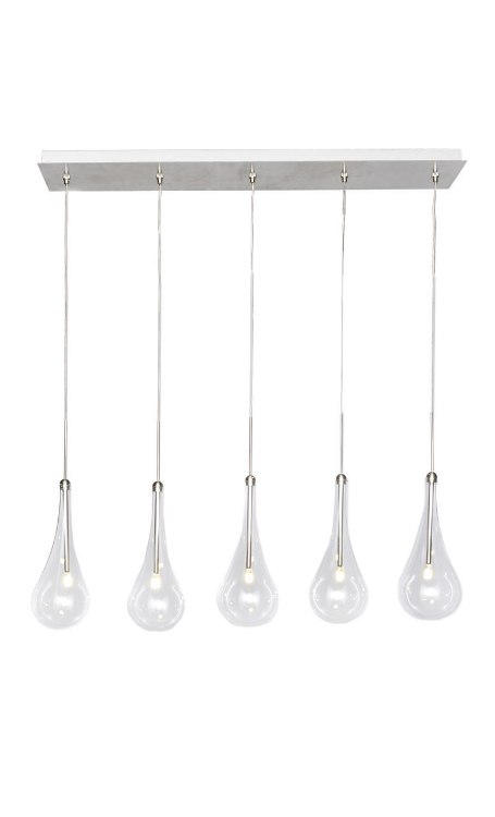 Foto para 1.50W Larmes 5-Light LED Pendant PC Clear G4 LED (OA HT 16.5"-124")