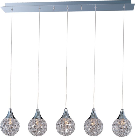 Picture of 40W Brilliant 5-Light Pendant PC Crystal Glass G9 Xenon (OA HT 18"-128")