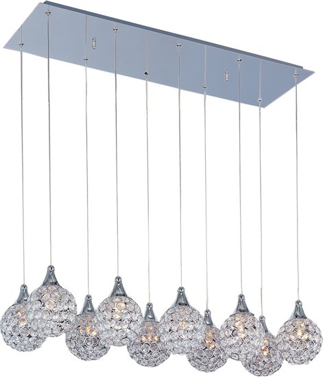 Picture of 40W Brilliant 10-Light Pendant PC Crystal Glass G9 Xenon (OA HT 18"-128")