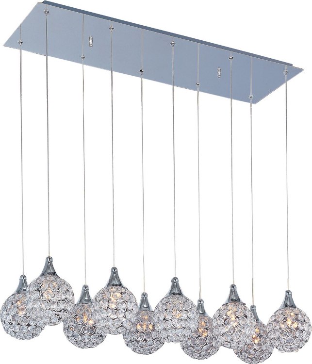 Foto para 40W Brilliant 10-Light Pendant PC Crystal Glass G9 Xenon (OA HT 18"-128")