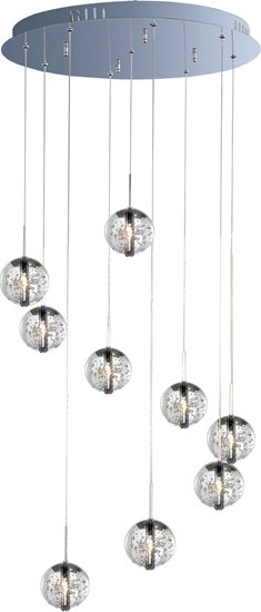 Picture of 20W Orb 9-Light Pendant PC Bubble Glass 12V G4 Xenon (OA HT 18"-128") (CAN 19.7"x19.7"x1.6")