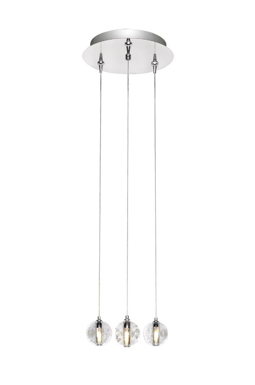 Foto para 1.5W Harmony 3-Light RapidJack Pendant and Canopy PC Bubble LED 11.75" (OA HT 134")