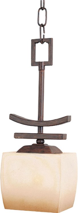 Foto para 100W Asiana 1-Light Mini Pendant RC Wilshire Glass MB Incandescent 36" Chain 4-Min