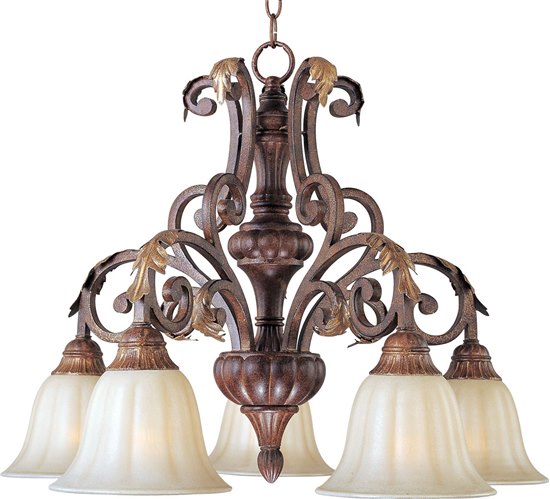 Picture of 100W Augusta 5-Light Chandelier AF Cafe Glass MB Incandescent 26.5"x19.5" 36" Chain