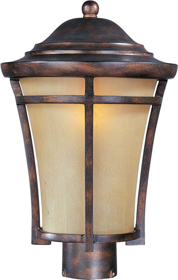 Picture of 100W Balboa VX 1-Light Outdoor Pole/Post Lantern CO Golden Frost Glass MB Incandescent 