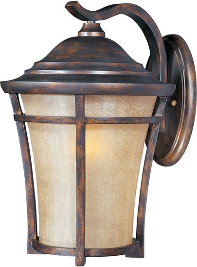 Foto para 100W Balboa VX 1-Light Outdoor Wall Lantern CO Golden Frost Glass MB Incandescent 12"x17.5" 
