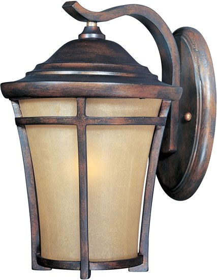 Picture of 100W Balboa VX 1-Light Outdoor Wall Lantern CO Golden Frost Glass MB Incandescent 7.5"x11.5" 