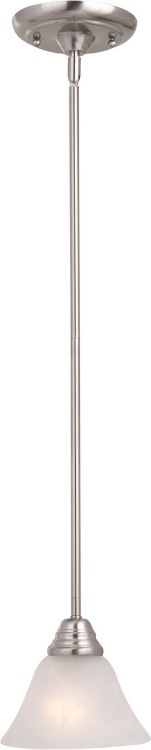 Foto para 100W Basix 1-Light Mini Pendant SN Marble Glass MB Incandescent 