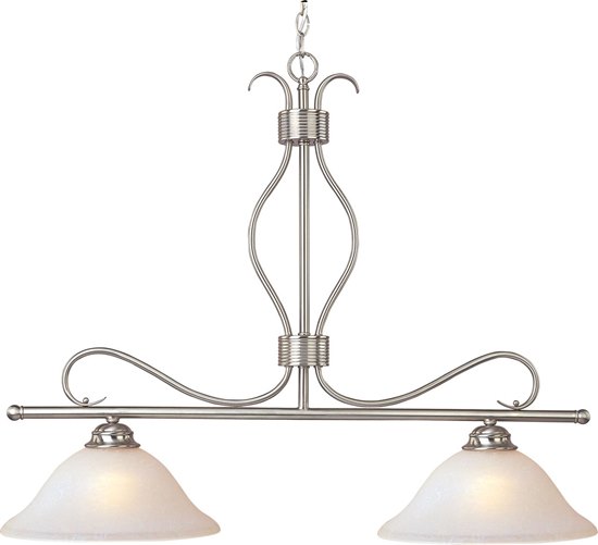 Foto para 100W Basix 2-Light Pendant SN Ice Glass MB Incandescent (CAN 5.25"x5.25"x1.5")36" Chain
