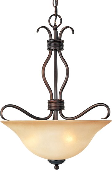 Picture of 100W Basix 3-Light Invert Bowl Pendant OI Wilshire Glass MB Incandescent 36" Chain