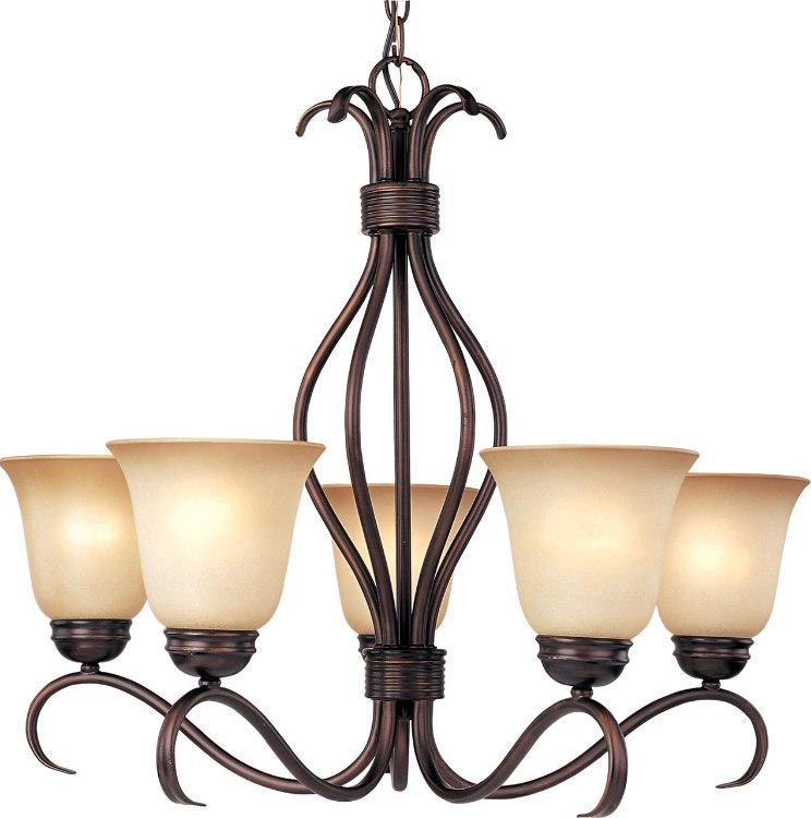 Foto para 100W Basix 5-Light Chandelier OI Wilshire Glass MB Incandescent 26"x22.5" 36" Chain