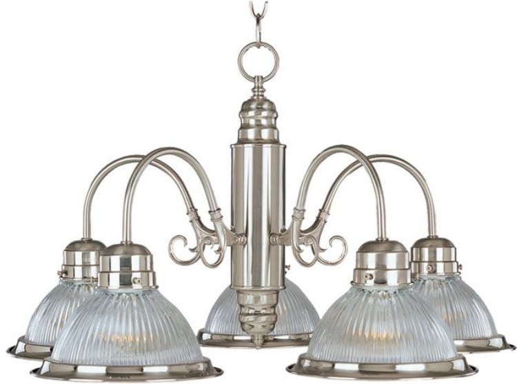 Foto para 100W Builder Basics 5-Light Chandelier SN Clear Glass MB Incandescent 36" Chain