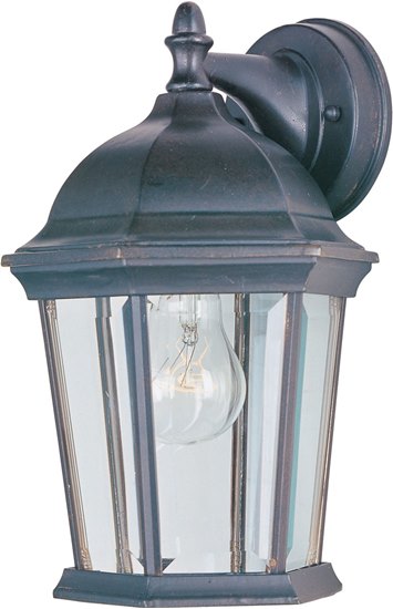 Foto para 100W Builder Cast 1-Light Outdoor Wall Lantern EB Clear Glass MB Incandescent 6-Min