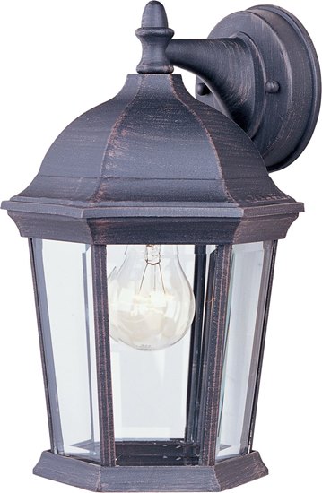 Picture of 100W Builder Cast 1-Light Outdoor Wall Lantern RP Clear Glass MB Incandescent 6-Min
