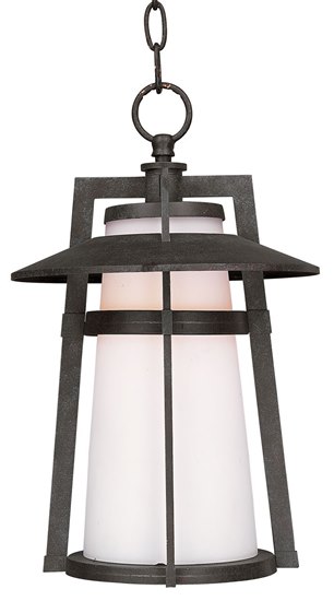 Picture of 100W Calistoga 1-Light Outdoor Hanging AE Satin White Glass MB Incandescent 