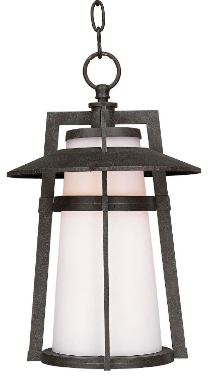 Foto para 100W Calistoga 1-Light Outdoor Hanging AE Satin White Glass MB Incandescent 
