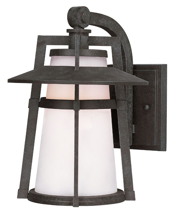 Foto para 100W Calistoga 1-Light Outdoor Wall Lantern AE Satin White Glass MB Incandescent 10.25"x15.5" 