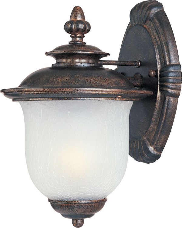 Foto para 100W Cambria Cast 1-Light Outdoor Wall Lantern CH Frost Crackle Glass MB Incandescent 