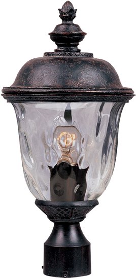 Foto para 100W Carriage House DC 1-LT Outdoor Pole/Post Lantern OB Water Glass Glass MB Incandescent 