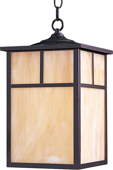 Picture of 100W Coldwater 1-Light Outdoor Hanging Lantern BU Honey Glass MB Incandescent 72" Chain