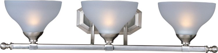 Foto para 100W Contour 3-Light Bath Vanity SN Frosted Glass MB Incandescent 