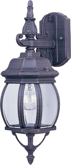 Picture of 100W Crown Hill 1-Light Outdoor Wall Lantern RP Clear Glass MB Incandescent 6.5"x15.5" 6-Min