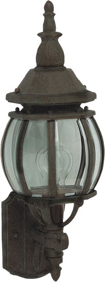 Foto para 100W Crown Hill 1-Light Outdoor Wall Lantern RP Clear Glass MB Incandescent 6.5"x19" 6-Min