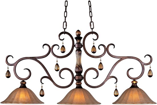 Foto para 100W Dresden 3-Light Pendant FL Ember Glass MB Incandescent (CAN 10.75"x5"x1.5")36" Chain