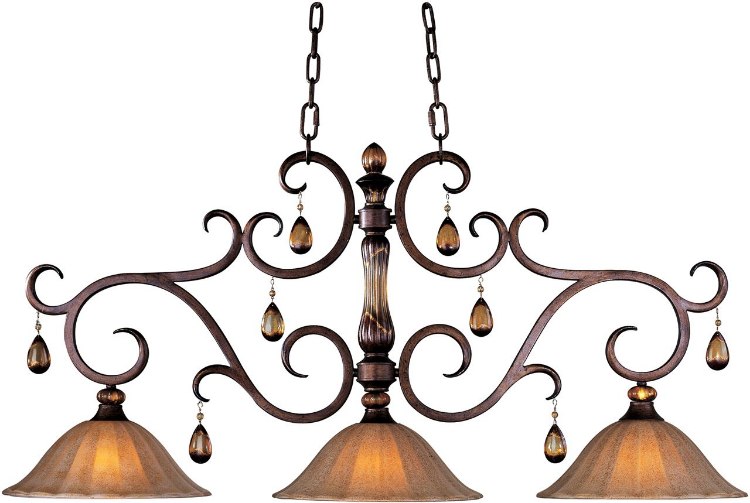 Foto para 100W Dresden 3-Light Pendant FL Ember Glass MB Incandescent (CAN 10.75"x5"x1.5")36" Chain