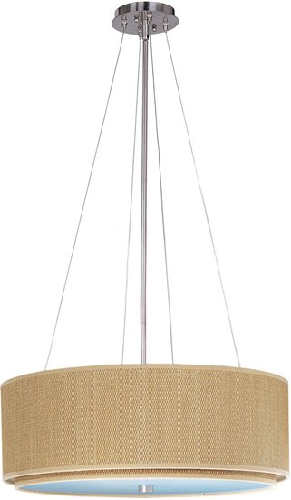 Picture of 100W Elements 3-Light Pendant SN Natural Fiber MB Incandescent (OA HT 27"-59")