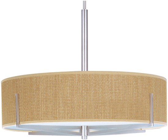 Picture of 100W Elements 3-Light Pendant SN Natural Fiber MB Incandescent 26"x7" (OA HT 25"-70")