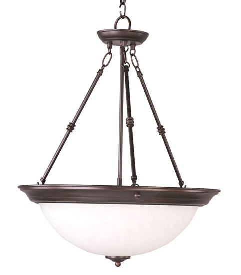 Foto para 100W Essentials - 584x-Invert Bowl Pendant OI 3-lights Ice Glass MB Incandescent 20"x24" 36" Chain