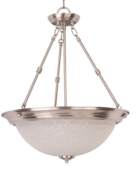 Picture of 100W Essentials - 584x-Invert Bowl Pendant SN 3-lights Ice Glass MB Incandescent 20"x24" 36" Chain